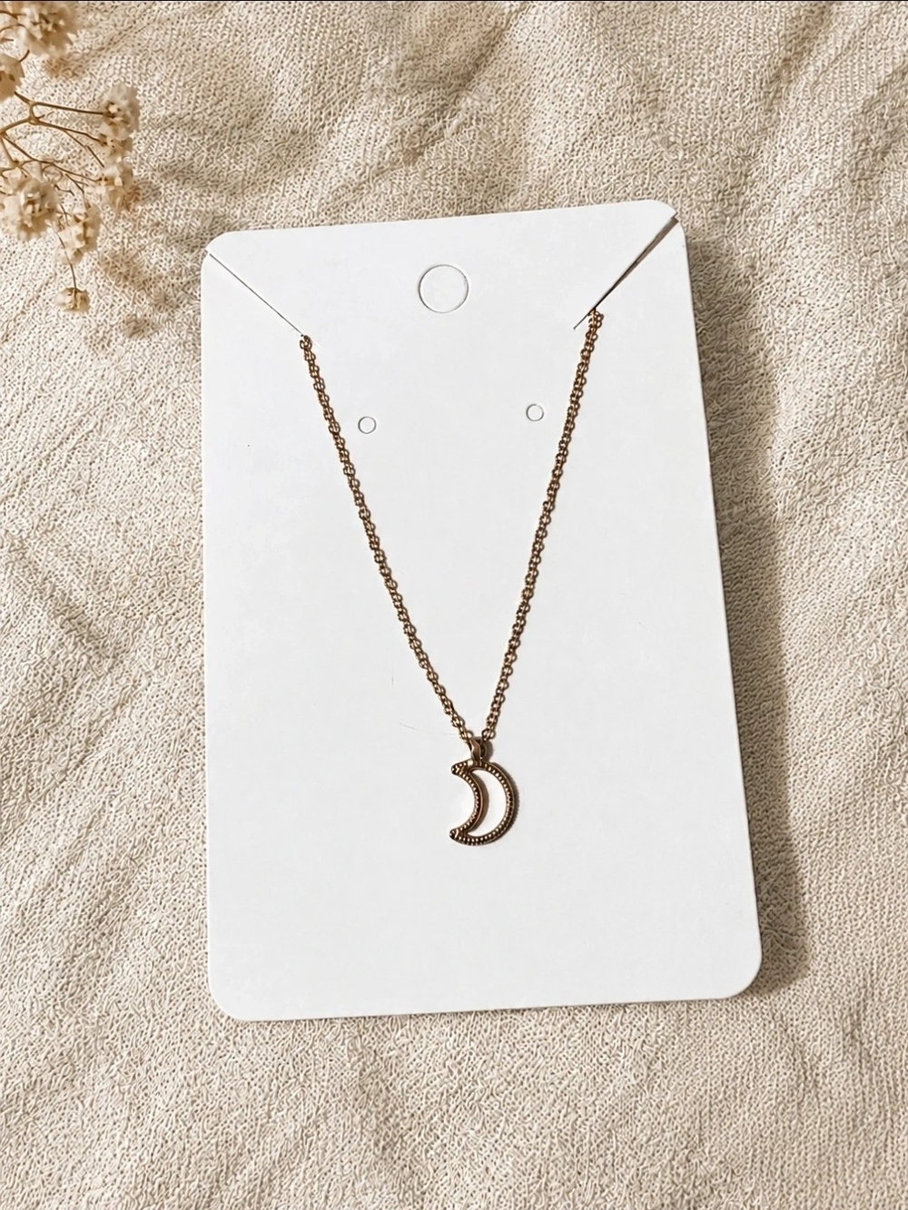 Delicate Crescent Moon Necklace in Gold